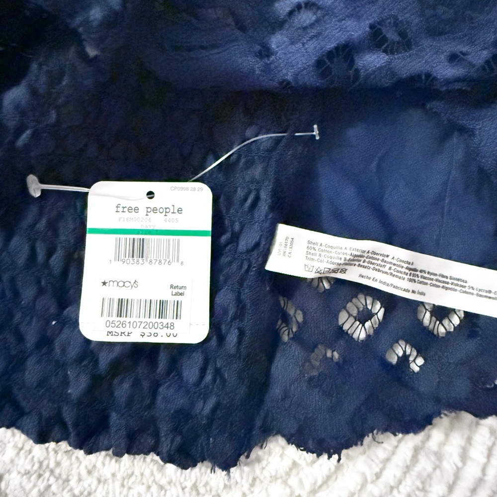Free People Adella Lace Bralette in Navy Blue - Picture 4 of 4